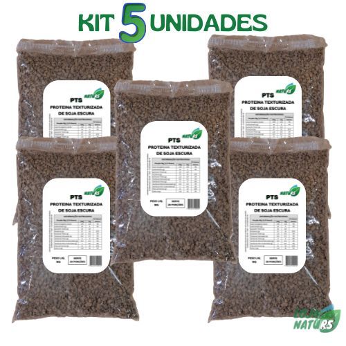 KIT 5 Proteína Granulada de Soja Carne de Soja Vegana 1kg Cada - NATURS