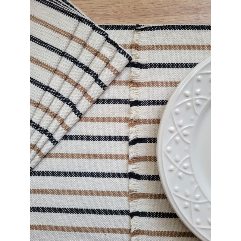 Jogo Americano LUXO 7 PEÇAS Tear Artesanal (1 Caminho e 6 lugares)