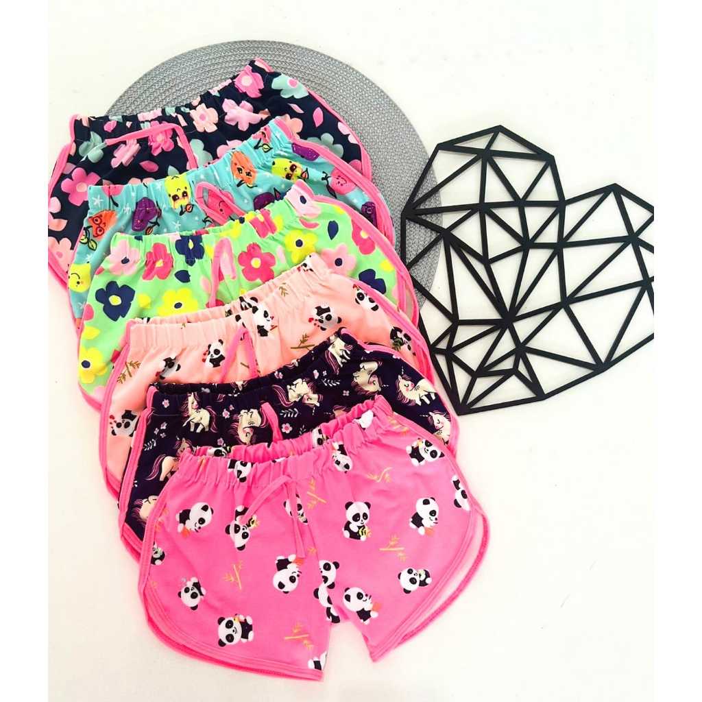 Kit 3 short Verão infantil CORES E ESTMAPAS SORTIDAS