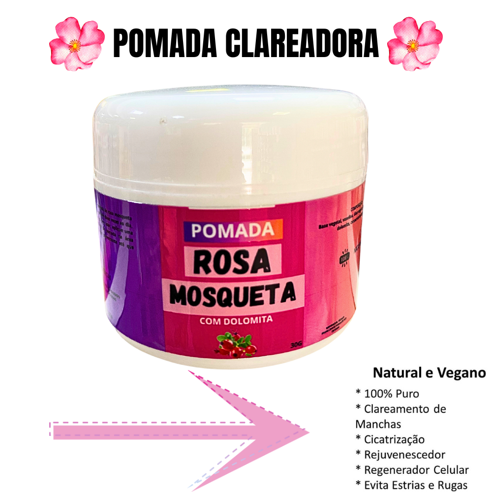Pomada com Rosa Mosqueta clareadora e hidratante 30g | Shopee Brasil