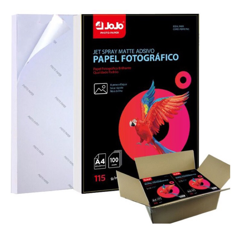 Papel A4 fotográfico glossy adesivo 115g 20 folhas | Shopee Brasil