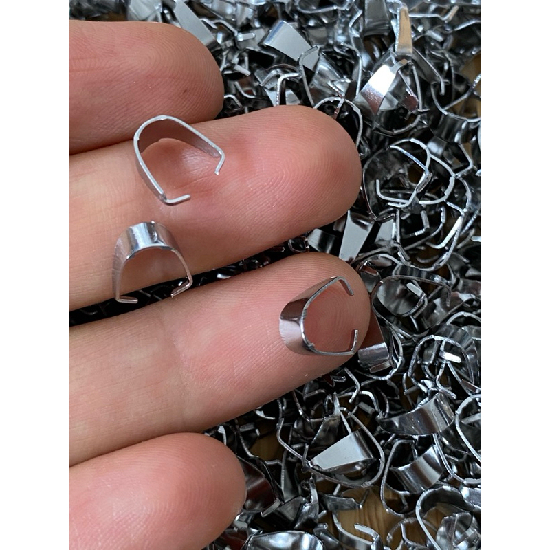 50pçs Contra argola charneira AÇO INOXIDÁVEL com conector para pingentes