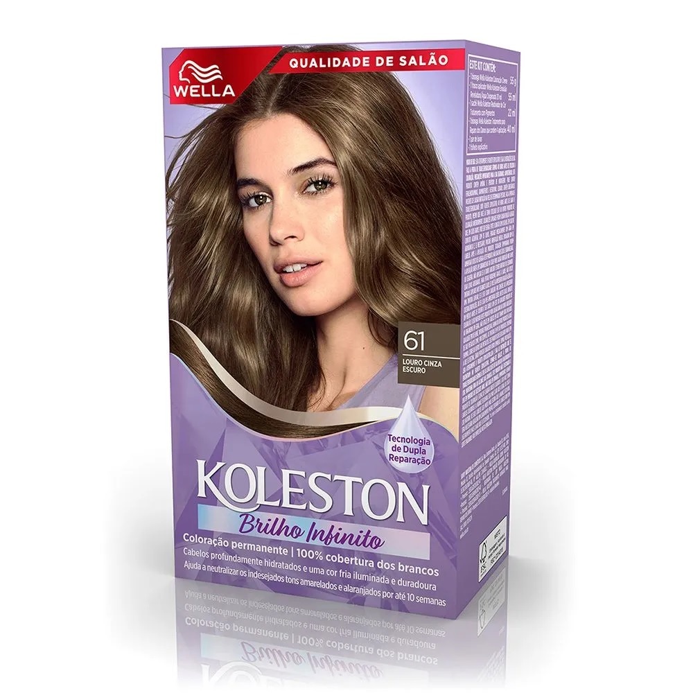 Tintura Koleston Kit 6.1 Louro Cinza Escuro | Shopee Brasil