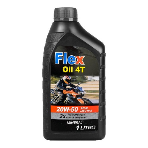 Óleo Lubrificante Flex Oil 4T 20W50 Mineral 1 Litro