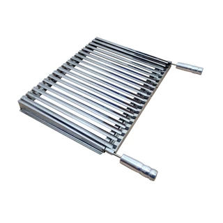 Grelha Argentina Para Churrasqueira Pre Moldada Inox Com Aba e Coletor de Gordura
