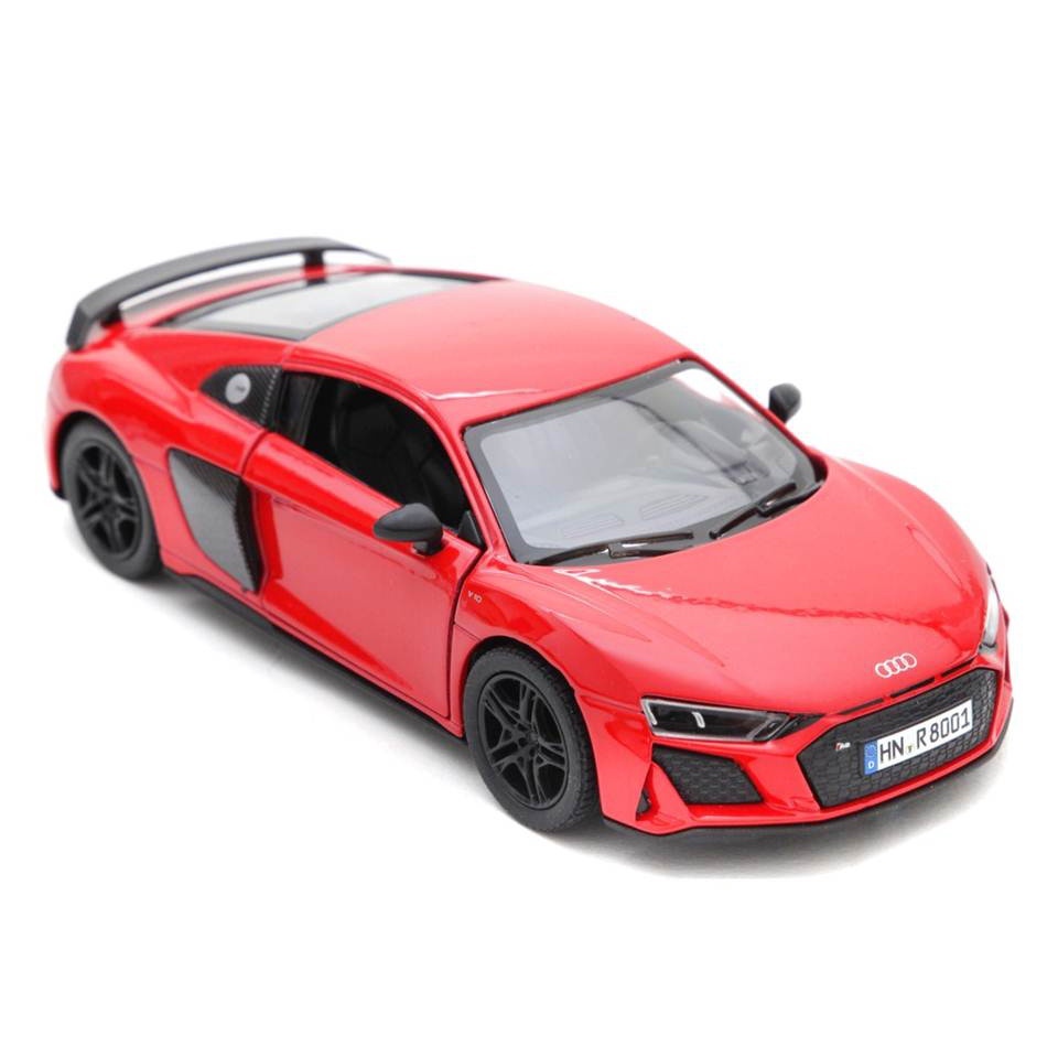 Miniatura Audi R8 Coupé 2020 Kinsmart 1:36 Metal e Fricção Vermelho ...