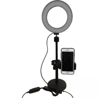Ring Light De Mesa Suporte Led Com Suporte Celular Flexível Live Maquiagem Foto Video Cor Da Luz Branco Frio Branco Quente Amarela