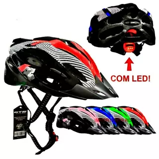 Capacete Com Sinalizador Led Ciclismo Bike Bicicleta Protecao Completa