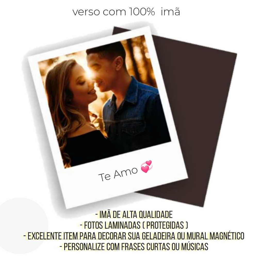 Foto polaroid imã - foto de geladeira personalizada