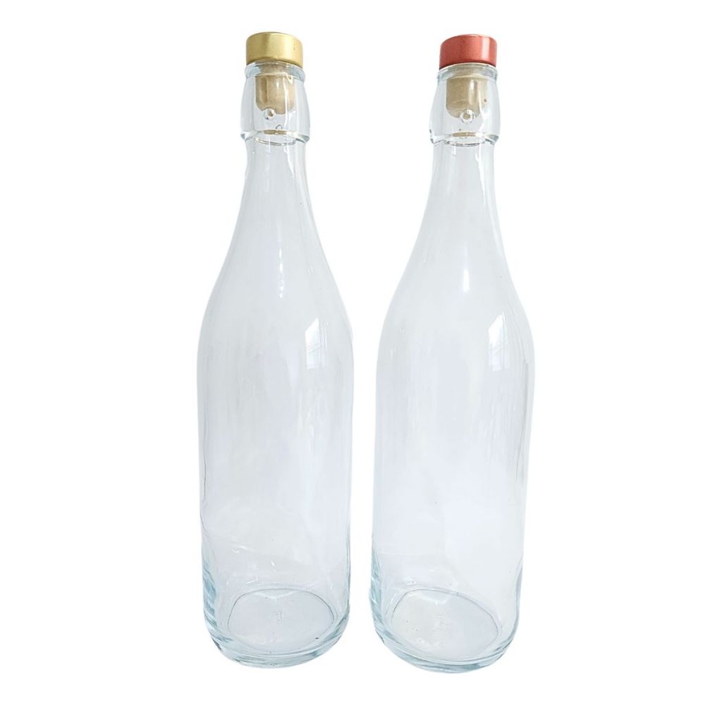 KIT 2 Garrafas de agua para geladeira Transparente , com tampa, 950ML