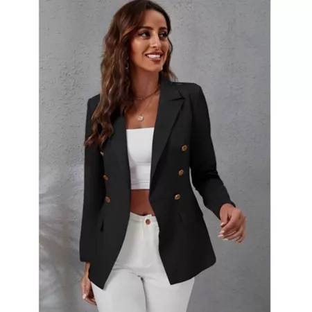 Blazer feminino maxi alfaiataria com botão 