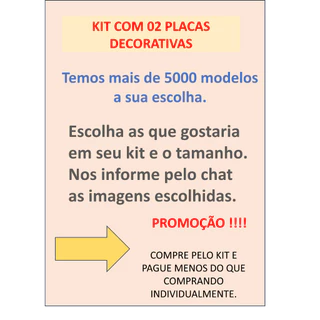 Kit com 2 placas decorativas a sua escolha - Placa decorativa em MDF