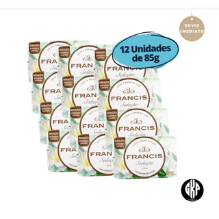 Sabonete Francis - kit com 12 unidades- 85gr cada (Branco,Roxo,Rosa,Azul)
