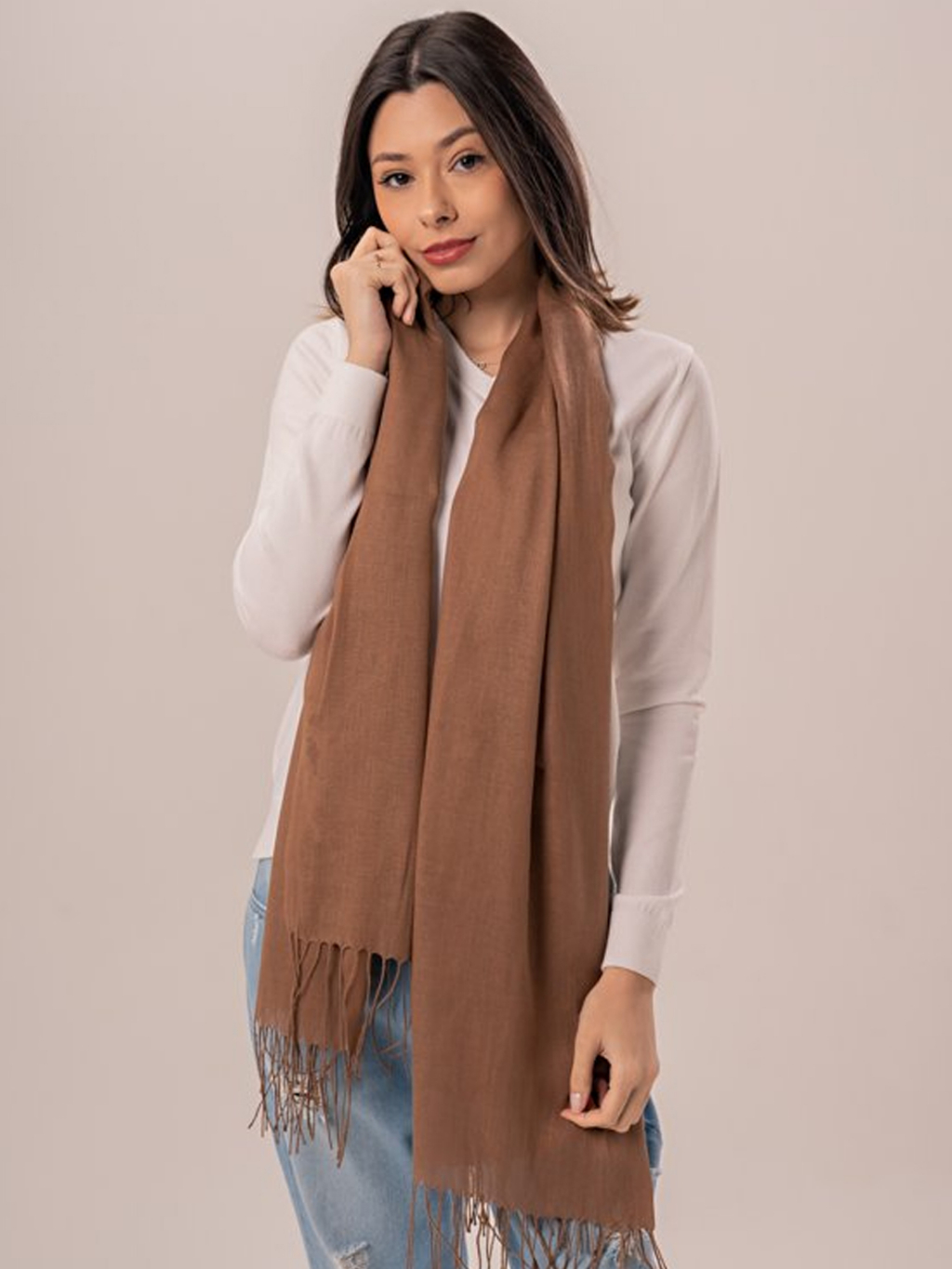 Lenço Pashmina Feminino Longo Echarpe Lisa Xale Manta Hijab Macio