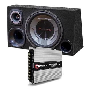 Caixa Som Automotivo Trio Completa 12 Subwoofer Pioneer + Módulo Taramps Tl 1500