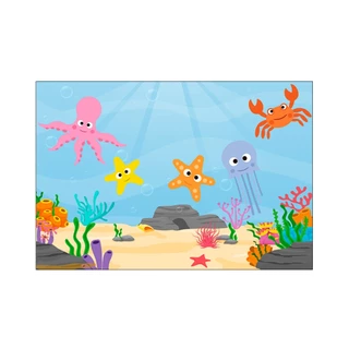 Fundo Fotográfico 2,20 X 1,50 - Fundo do Mar Cute 002