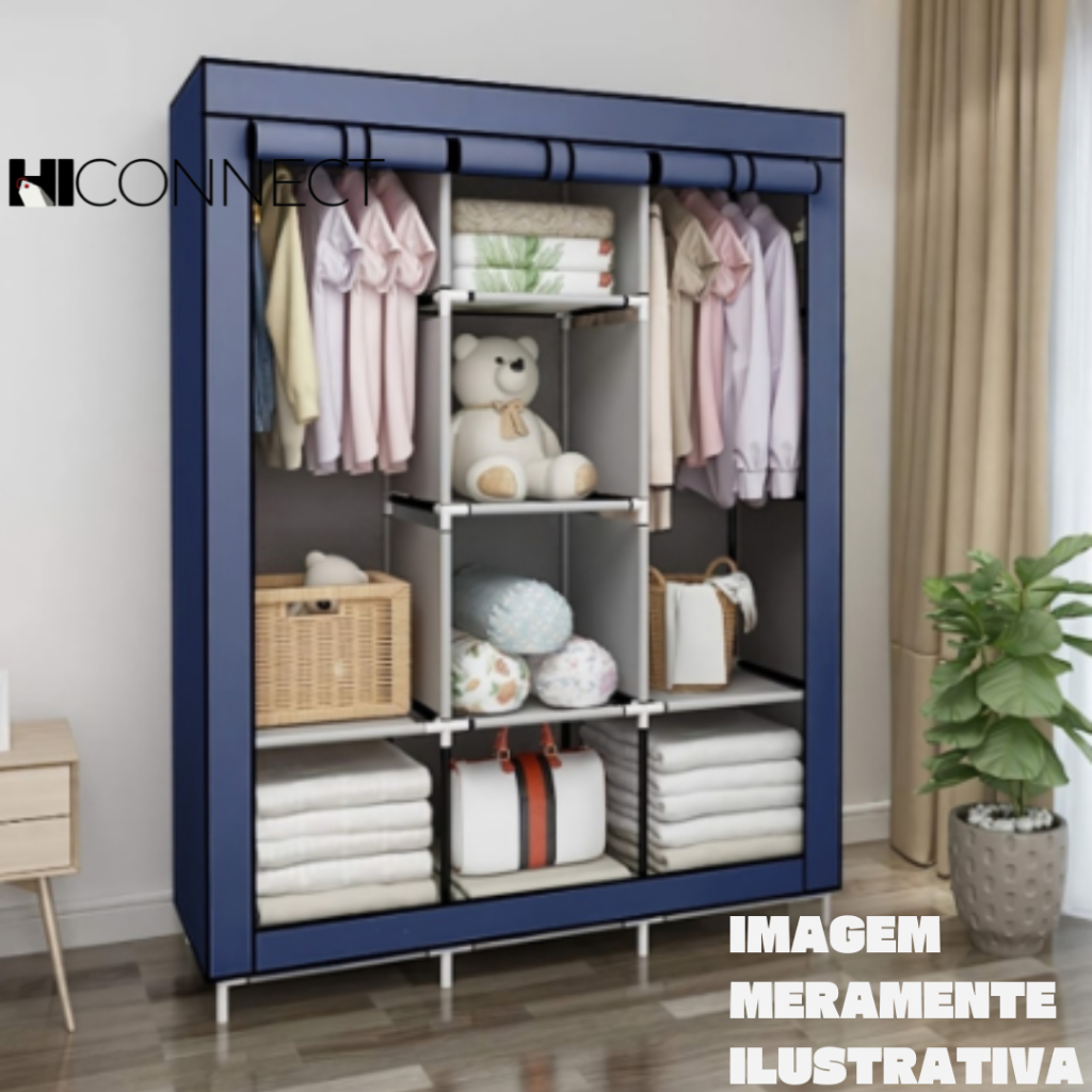 Guarda Roupa Desmontável e Dobravel Multiuso Organizador Móvel Prático Rack Arara