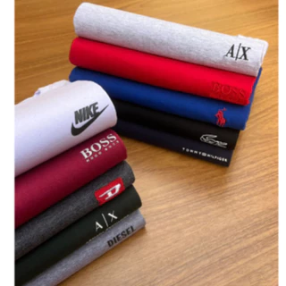Kit 5 Camisetas Masculinas Básica de Malha Algodão Camisa Revenda