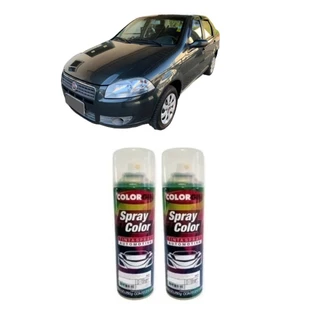 Kit Tinta automotiva spray Cinza Cromo Fiat + Verniz 300ml Colorgin