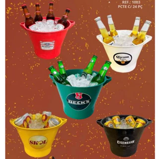 Kit C/5 Balde de Gelo 8 Litros Personalizado Para Eventos Bar Áreas Gourmet Diversas Áreas