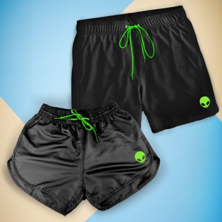 Kit Casal Mozão Moda Praia Namorados Estampado Floridos Shorts Iguais Masculino e Feminino Verão