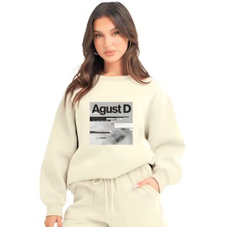 Moletom Gola Careca Bts Min Yoongi August D Suga Kpop Sem Capuz Agasalho Algodão Blusinha Feminina