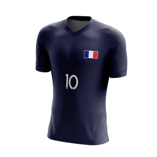 Camiseta Infantil Dry Fit França Futebol Camisa Criança Juvenil Proteção Uv