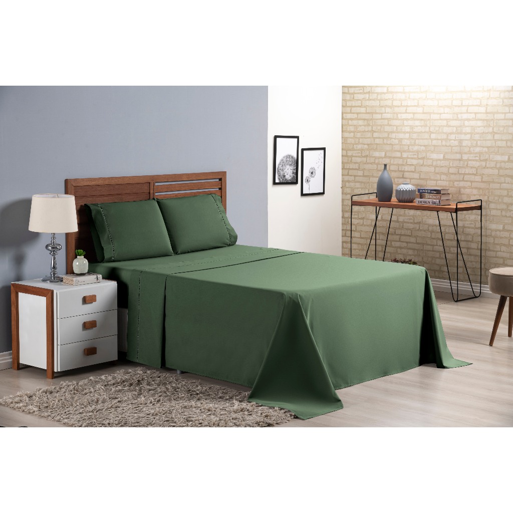 Jogo de Lençol Queen 4 Peças micro percal 400 fios