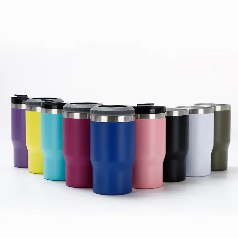 Copo Térmico Com Tampa 5 em 1 Porta Latinha Barrigudinha Long Neck Lata Alta