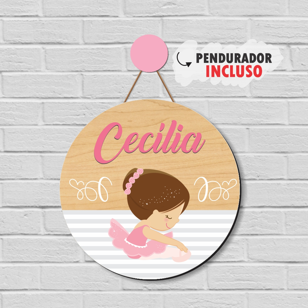 Porta Maternidade Bailarina c/ Nome Personalizado