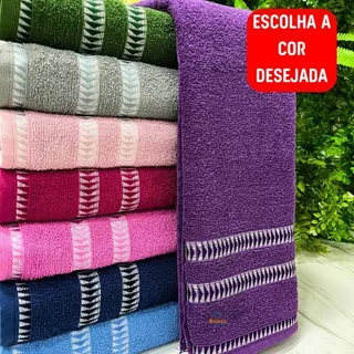 Toalha de banho Grande bordada ultra macia felpuda 100% algodão puro