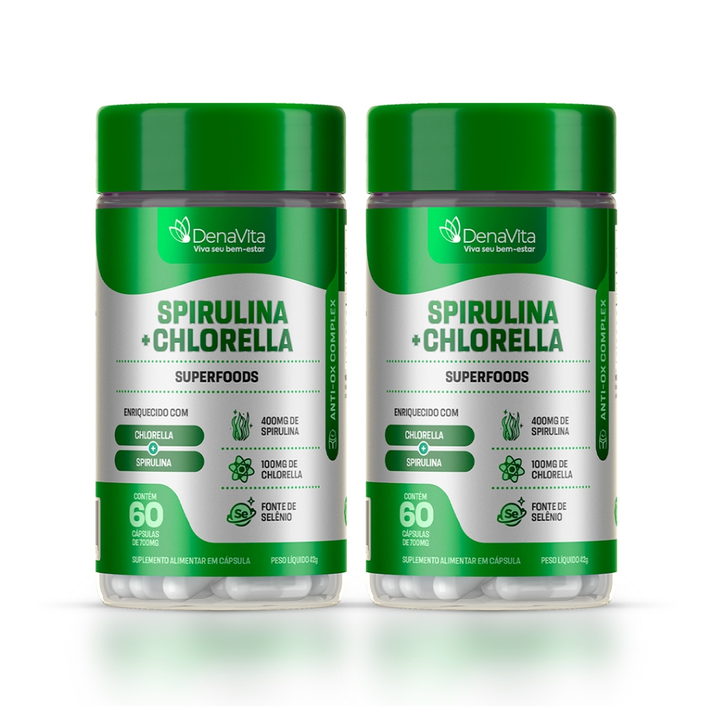 Kit 2x Spirulina com Chlorella 2x1, Superfoos, Rico em Proteínas ...
