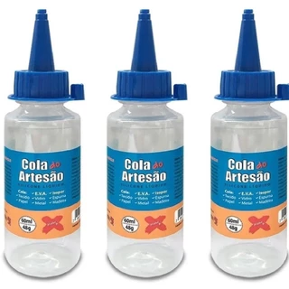 Cola Do Artesão Silicone Líquida 60ml - KIT c/03 unidades