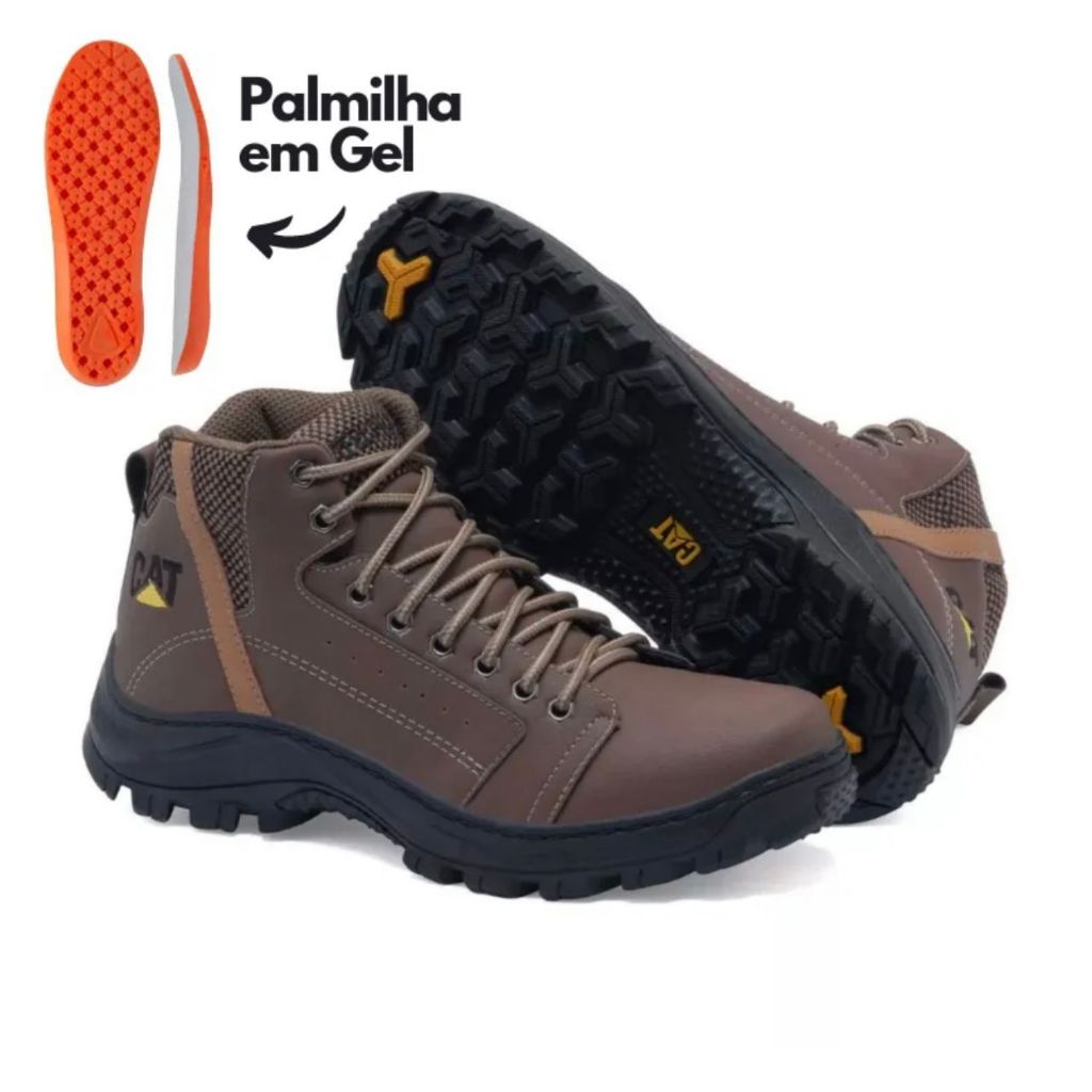 Bota Coturno Caterpillar Adventure Sola Costurada Palmilha de Gel