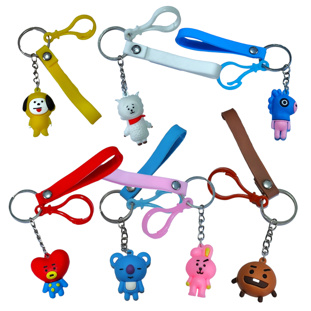 Conjunto 7 Chaveiros Coleção BTS BT21 ARMY K-POP Map Of Soul