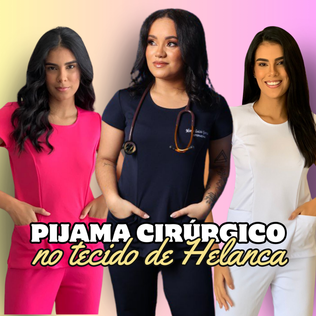 PIJAMA CIRÚRGICO SCRUB FEMININO NO TECIDO DE HELANCA MALHA