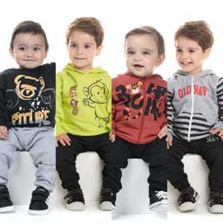Conjunto Moletom Bebê Infantil Menino - Agasalho Bebê Masculino - Roupa de Frio - Conjunto Moleton Inverno - 100% Algodão