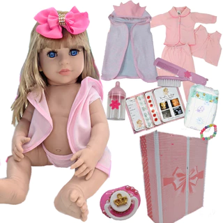 Bebê Reborn Boneca Menina Promoção + Kit Acessórios