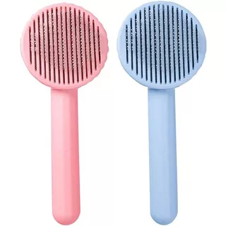 Escova Tira Pelo Pet Plástico Inox para Pentear Cães e Gatos