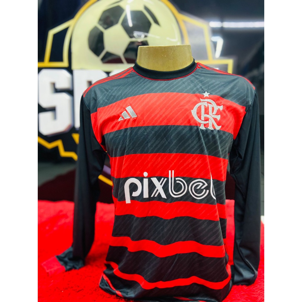 Camisa manga longa do Flamengo 2024 camisas de time manga longa do ...