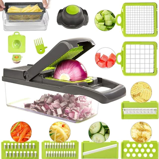 Cortador Multifuncional 16 peças - Artigo de Cozinha Profissional - Slicer Multiuso Ralador Picador