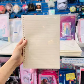 Refil Pautado Grande Caderno Fichário B5 26 Furos 60fls