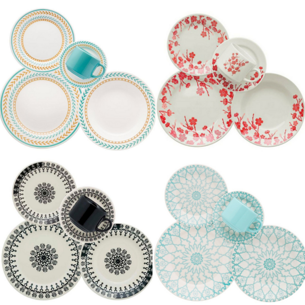 Aparelho de jantar cerâmica 20 peças jogo completo Biona . Prato fundo ...