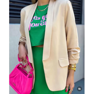Blazer Max Alfaiataria novidade Feminino Alongado Casaco Social