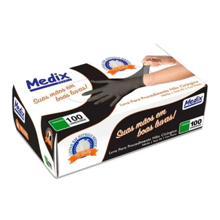 Luva de Procedimento Nitrílica sem Pó | MEDIX | Caixa com 100 un.
