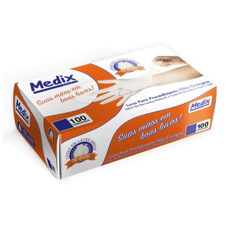 Luva de Procedimento de Látex com Pó | MEDIX | Caixa com 100 un.