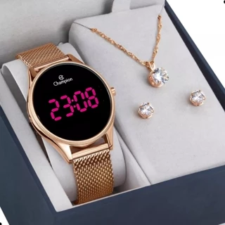 Relógio Digital Feminino Champion Rose Gold