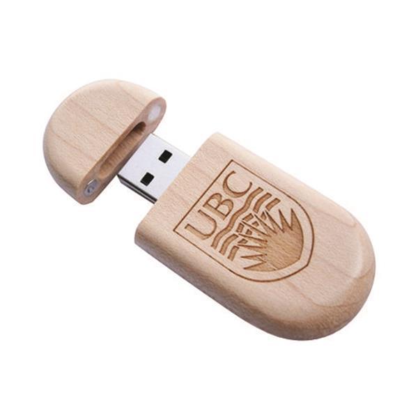 (REF-MM238) Pen Drive Madeira Oval Personalizado USB 2.0