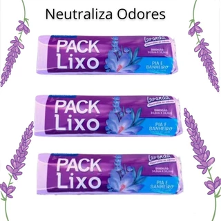 Kit 3 Rolos 120 Sacos Para Lixo Banheiro & Pia Neutraliza Odorizador Lavanda