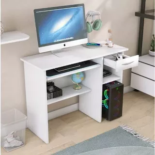 Mesa 90cm Para Pc Com Gaveta E Suporte Para Teclado